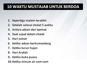 10 Waktu Mustajab Untuk Berdoa