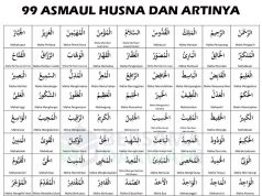 99 asmaul husna dan artinya