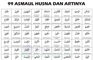 99 asmaul husna dan artinya