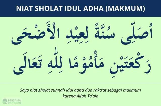 niat sholat idul adha