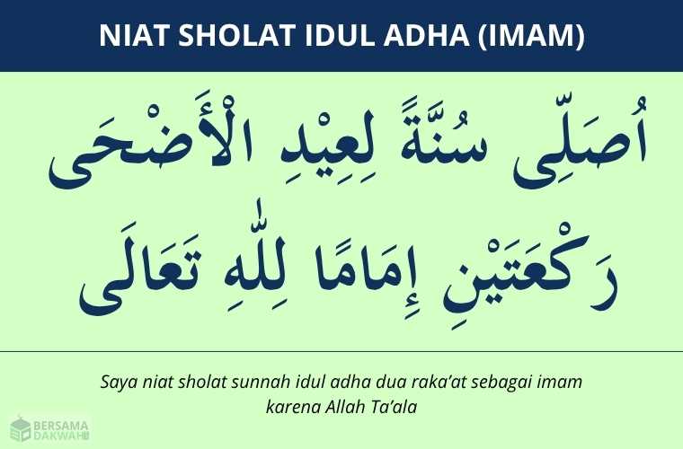 niat sholat idul adha sebagai imam
