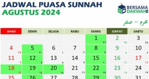 jadwal puasa sunnah agustus 2024