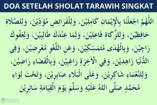 doa setelah sholat tarawih singkat