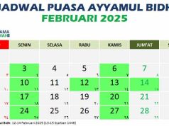 jadwal puasa ayyamul bidh februari 2025