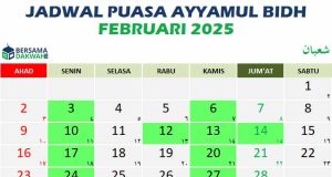 jadwal puasa ayyamul bidh februari 2025