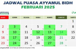 jadwal puasa ayyamul bidh februari 2025