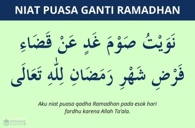 niat puasa ganti ramadhan