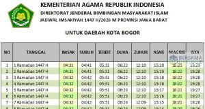 jadwal imsakiyah bogor 2026