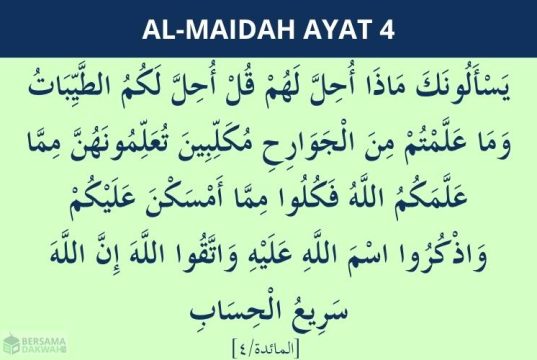 Surat Al-Maidah Ayat 4: Arti per Kata dan Tafsir surat al maidah ayat 4