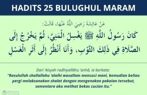 hadits jika pakaian terkena mani - bulughul maram 25