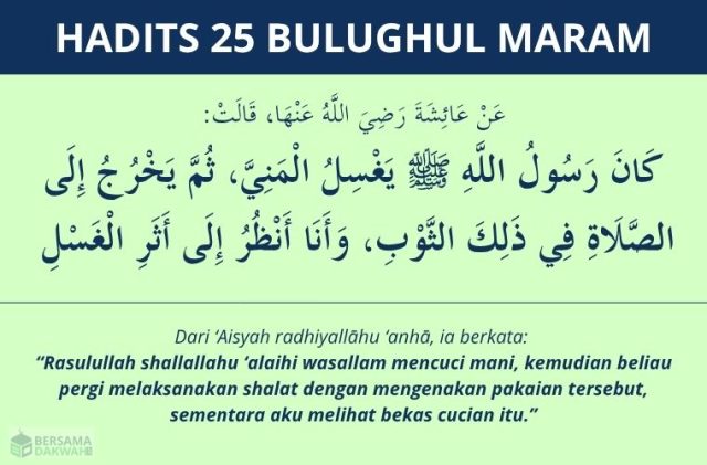 hadits jika pakaian terkena mani - bulughul maram 25 hadits jika pakaian terkena mani - bulughul maram 25